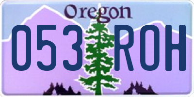 OR license plate 053ROH
