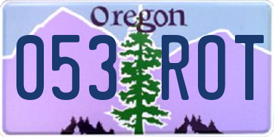 OR license plate 053ROT