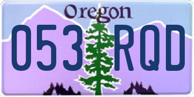 OR license plate 053RQD