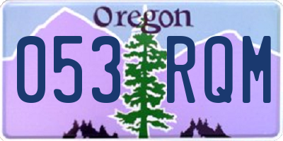 OR license plate 053RQM