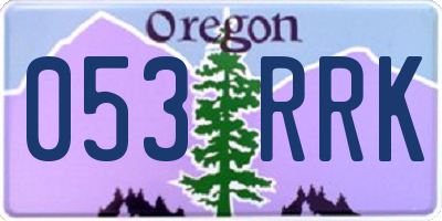OR license plate 053RRK