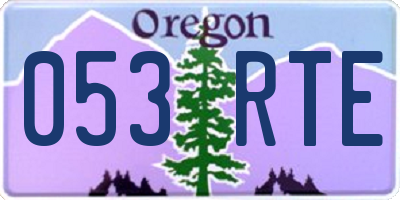 OR license plate 053RTE