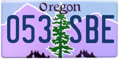 OR license plate 053SBE