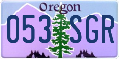 OR license plate 053SGR