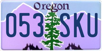 OR license plate 053SKU