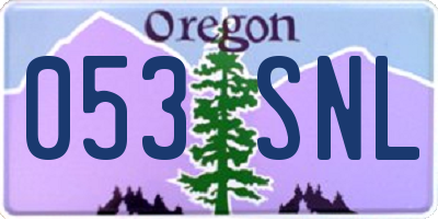 OR license plate 053SNL