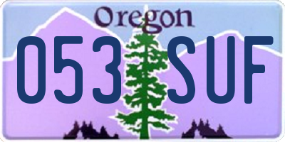 OR license plate 053SUF