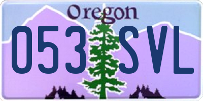 OR license plate 053SVL