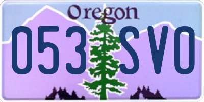 OR license plate 053SVO