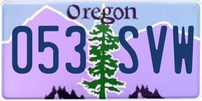 OR license plate 053SVW