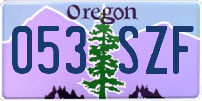 OR license plate 053SZF