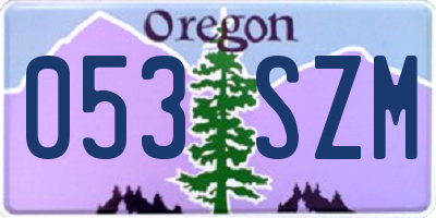 OR license plate 053SZM