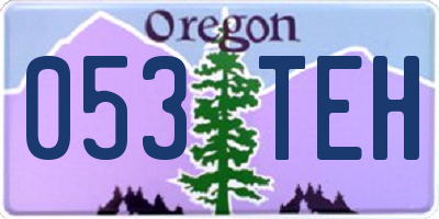 OR license plate 053TEH
