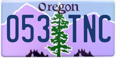 OR license plate 053TNC