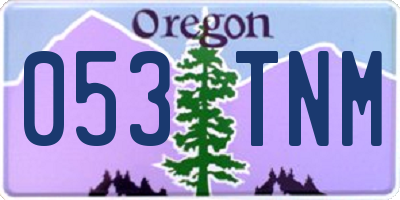 OR license plate 053TNM