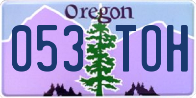 OR license plate 053TOH