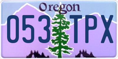 OR license plate 053TPX