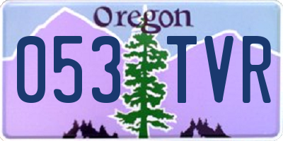 OR license plate 053TVR