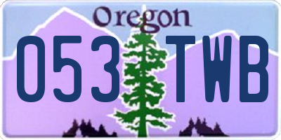OR license plate 053TWB