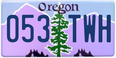 OR license plate 053TWH