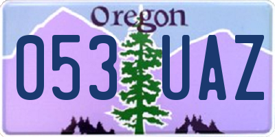 OR license plate 053UAZ