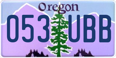OR license plate 053UBB