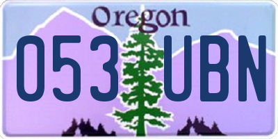 OR license plate 053UBN