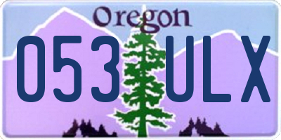 OR license plate 053ULX