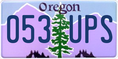 OR license plate 053UPS