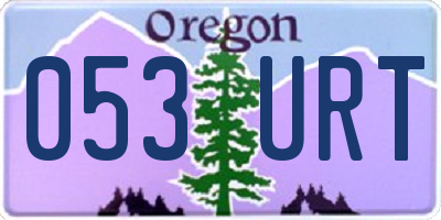 OR license plate 053URT