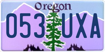 OR license plate 053UXA