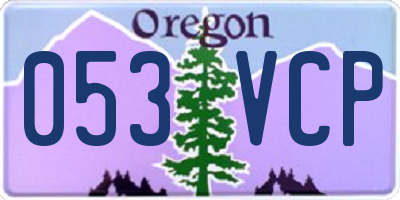 OR license plate 053VCP