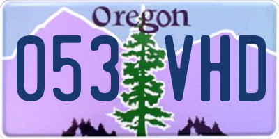 OR license plate 053VHD