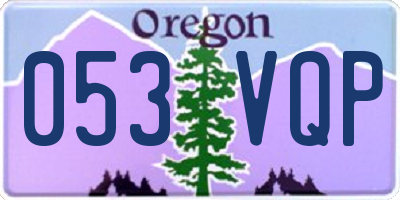 OR license plate 053VQP