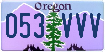 OR license plate 053VVV