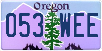 OR license plate 053WEE