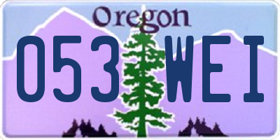 OR license plate 053WEI