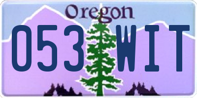 OR license plate 053WIT