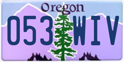 OR license plate 053WIV