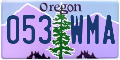 OR license plate 053WMA