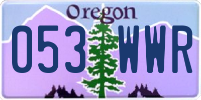 OR license plate 053WWR
