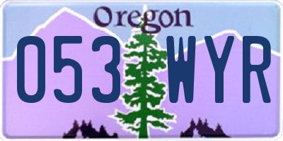 OR license plate 053WYR