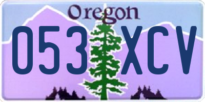 OR license plate 053XCV
