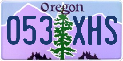 OR license plate 053XHS