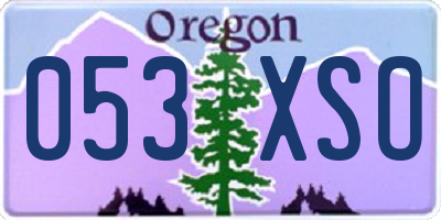 OR license plate 053XSO