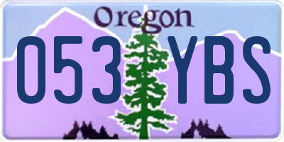 OR license plate 053YBS