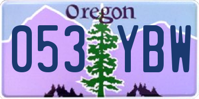 OR license plate 053YBW
