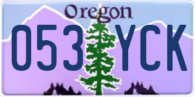 OR license plate 053YCK