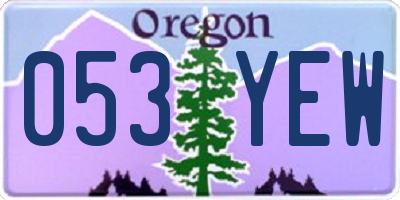 OR license plate 053YEW
