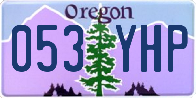 OR license plate 053YHP